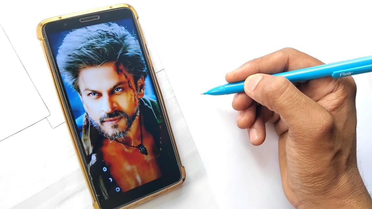 Jawan movie Vikram Rathore drawing,  Shahrukh khan drawing,  Outline Tutorial