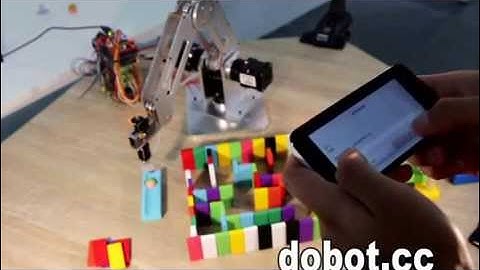Mobile App Control by Dobot: Walking in the Domino Labyrinth