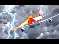 Airplane gets hit by lightning thunderstorm and makes emergency landing with low visibility in gta 5