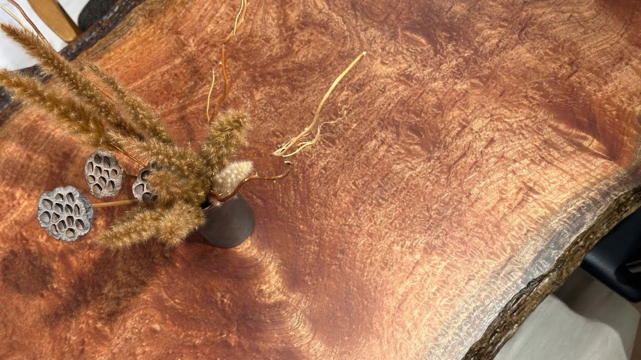 玉杢】サペリ 一枚板 2060×880-1070×43 252614 - YouTube