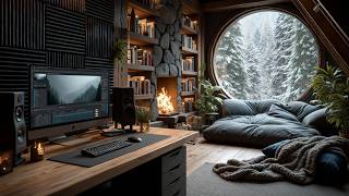 Chill Work & Deep Work Music For Productive Winter Days - Cozy Cabin Ambience For Concentration screenshot 5