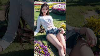 4K  꽃 밭에 누워 있는 여자친구  ai 룩북  Flower and girlfriend  ai art lookbook #바카라 #바카라실시간 #바카라생방송