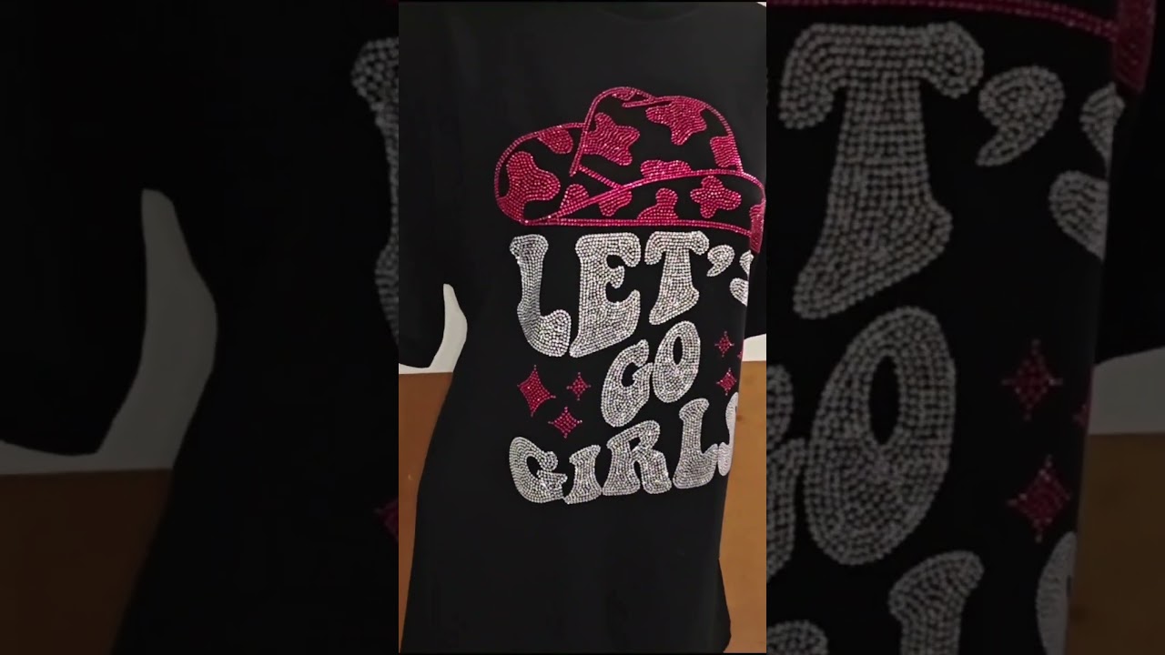 LET'S GO GIRLS RHINESTONE T-SHIRT, BLING BLING COWGIRL TEE