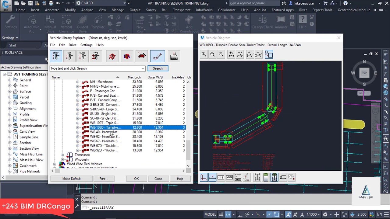 AUTODESK VEHICLE TRACKING Leçon 2 Swepth path analysis using AutoDrive Arc