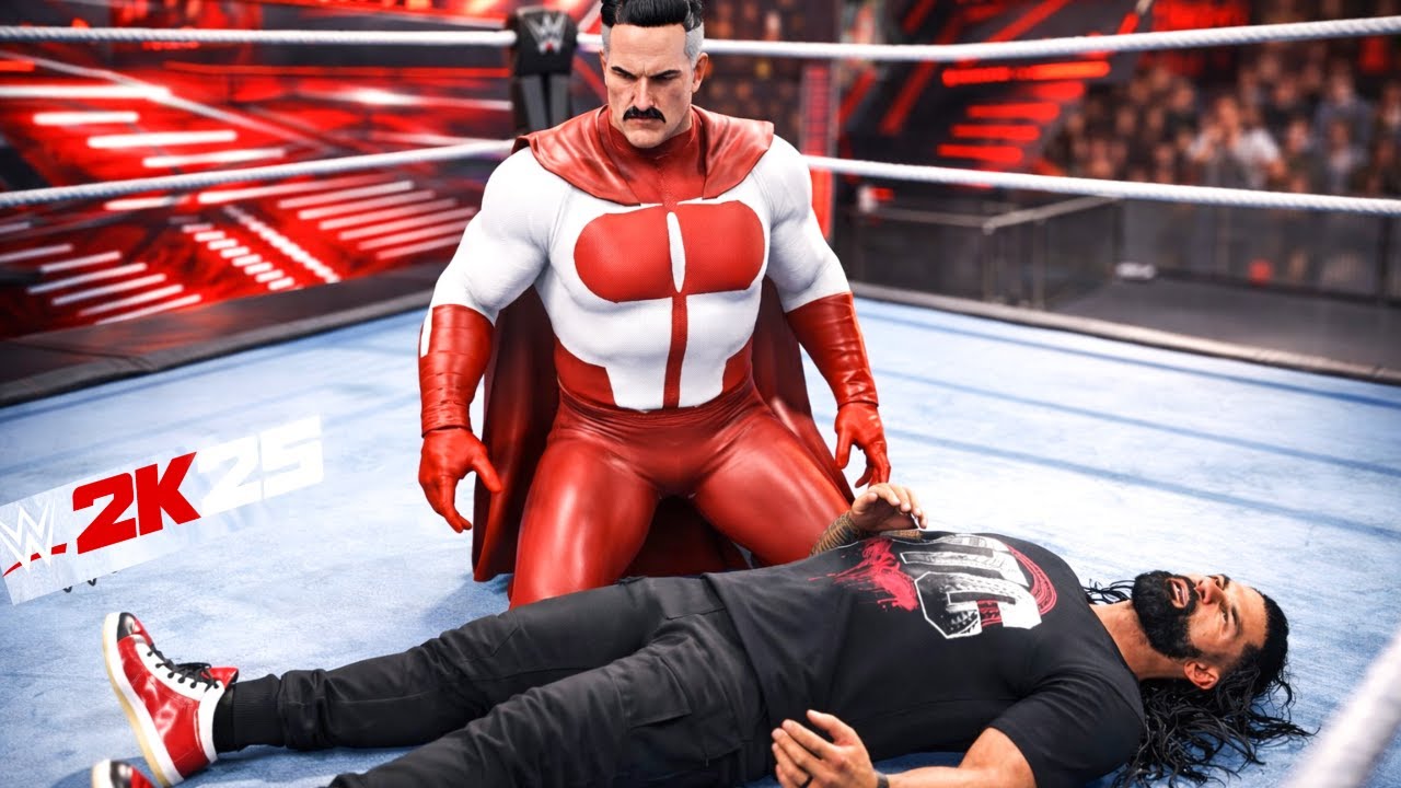 Roman Reigns John Cena Brock Lesnar Vs Omniman's Mystery Team WWE 2K25