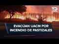 Desalojan UACM San Lorenzo Tezonco tras incendio en pastizales del plantel