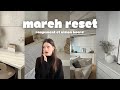 Monthly reset routine  mars 2024 organisation productivit vision board cleaning motivation 