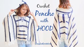 Crochet Poncho with Hood