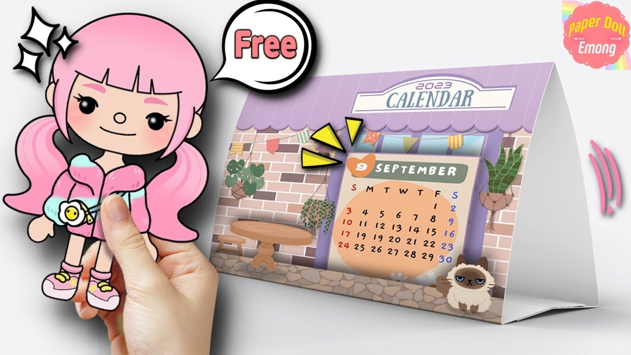 Free Download DIY 2023 Calendar Making Printable TOCA WORLD Paper 