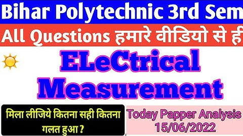 Electrical Measurement 2022 Odd Paper Analysis Sbte Exam @ENGINEERSCLASSES