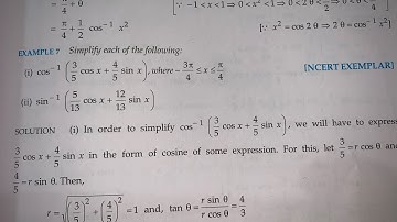 RD SHARMA EX3.7 INVERSE TRIGONOMETRIC   EXAMPLE 6,7,8,9,10SOLUTIONS OF CHAPTER 3 CLASS 12