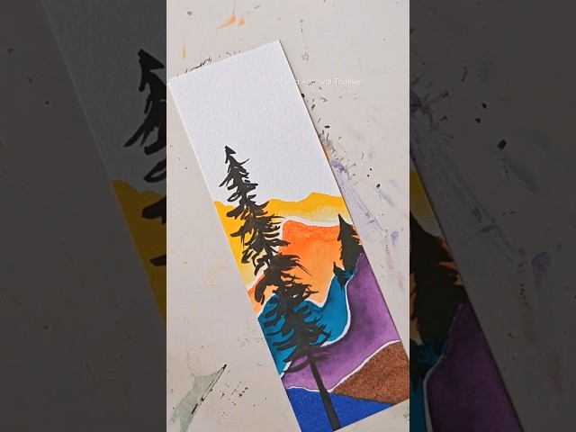 Easy Bookmark With Karin Brushmarkers #shorts #soothing #brushpen #art #aesthetic class=