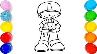 Construction Worker 👷 Beautiful and Simple Drawing Pages for kids and toddlers