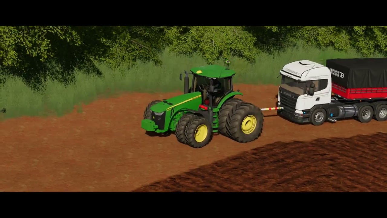FS22/ JOHN DEERE 8360 R PUXANDO A SCANIA