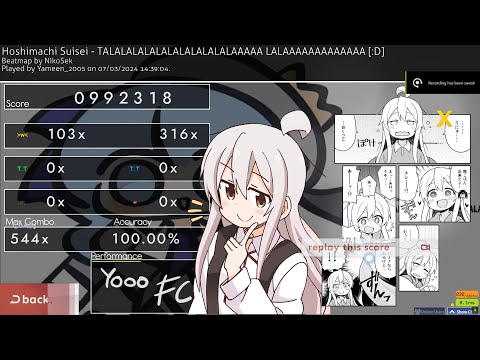 Hoshimachi Suisei - TALALALALALALALALALALALAAAAA LALAAAAAA SS! - Osu Mania