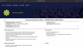 How to apply for the SAPS(Training &amp; Development Ofiicer) Position