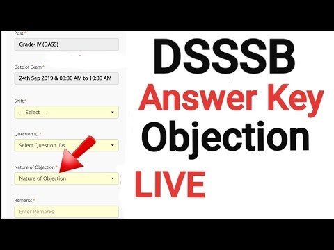 DSSSB ANSWER KEY OBJECTION FORM LIVE 2019