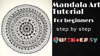 MANDALA DRAWING FOR BEGINNER  STEP BY STEP TUTORIAL