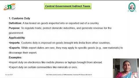 LVS 2 I Tax Structure in India I S.Meenakshi I AP I B.com IT I SNS Institutions