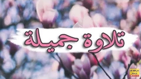 تلاوة لم أجد لها وصف رائعة جدا وهادئة تنسيك الدنيا وهمها🌷🌷🌳