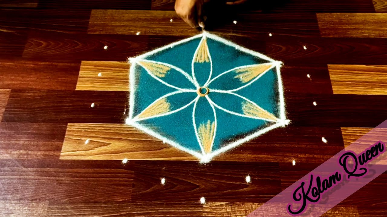 Vaigasi madham poo Kolam7 dot flower kolam designSimple rangoli