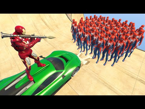 GTA 5 Gameplay Ragdolls RED SPIDERMAN VS IRON MAN (Euphoria Physics, Fails, Funny Moments)