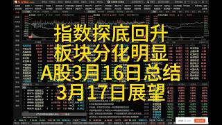 指数探底回升，板块分化明显，A股4月16日收评，3月17日展望