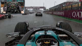 F1 23 Preview Gameplay with Moza R9 | 5 Laps at Imola in Heavy Rain