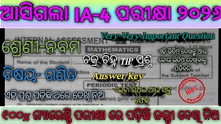 9Th Class Ia-4 Mathematics Real Question Answe 2026Class 9Th Math Internal Assessment-4 Question