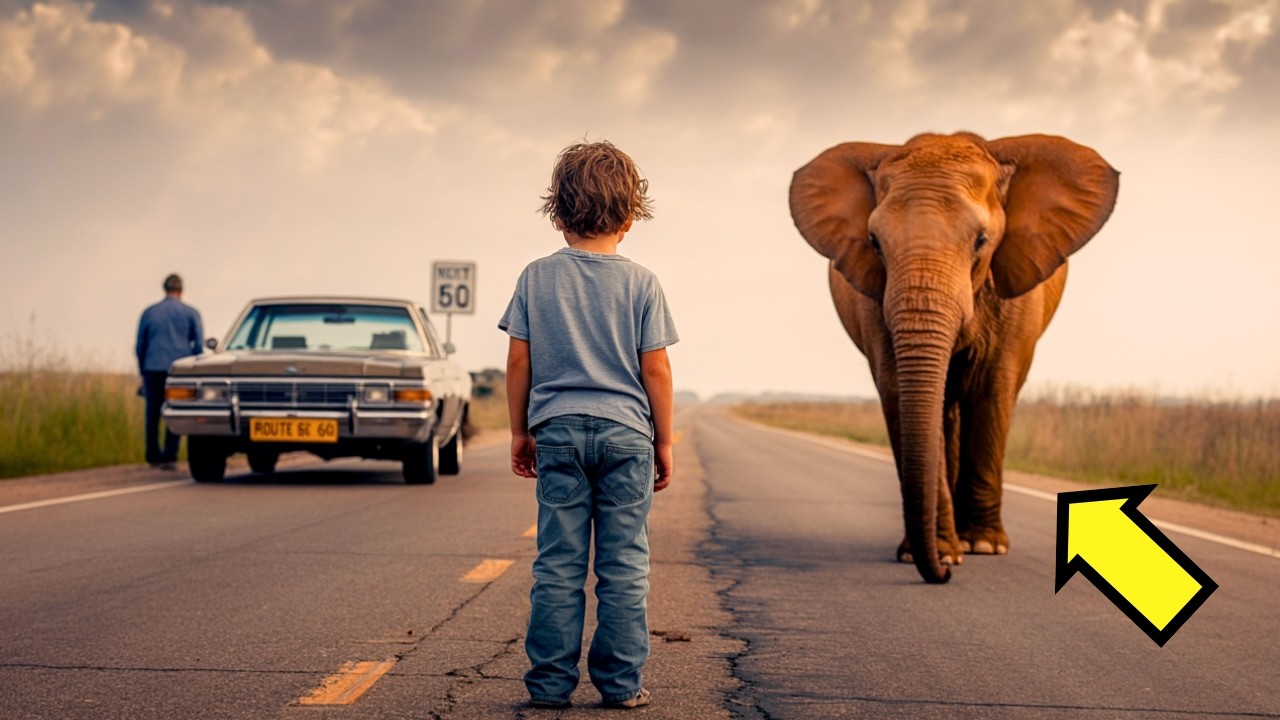 PAPÁ ABANDONA A SU HIJO EN MEDIO DE LA CARRETERA… PERO UN ELEFANTE LO CAMBIA TODO…