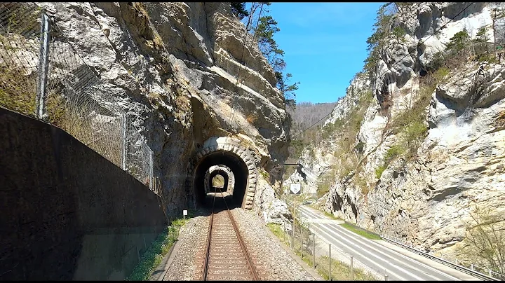 4K Tilt train Biel - Moutier - Delmont cab ride th...