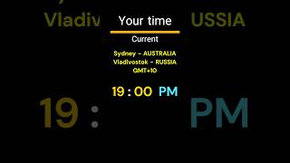 GMT+10｜19:00 PM｜SYDNEY, VLADIVOSTOK