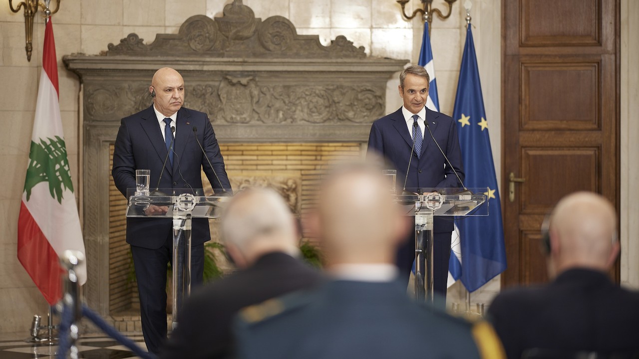 Δηλώσεις του Πρωθυπουργού Κυριάκου Μητσοτάκη με τον Πρόεδρο του Λιβάνου Joseph Aoun – Video