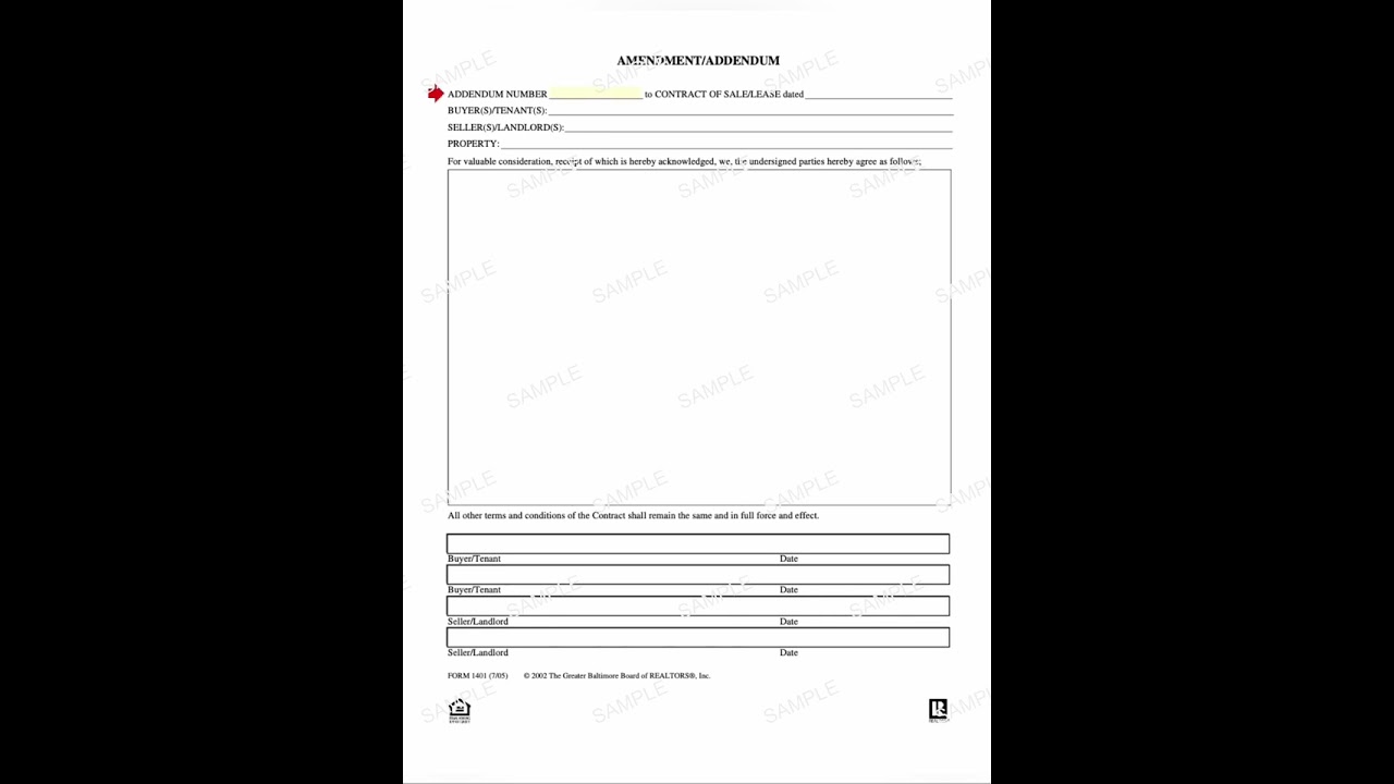Blank Addendum | Maryland Contract Overview