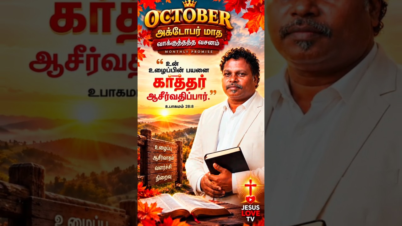 அக்டோபர் மாத வாக்குத்தத்தம் 🙏❤️ | October Promise Verse 2026 | Tamil Christian Shorts