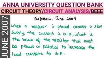 CIRCUIT THEORY-ANNA UNIVERSITY PREVIOUS YEAR SOLVED PAPERS