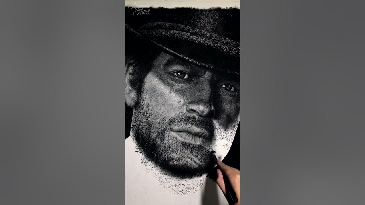 Arthur Morgan  Original Charcoal Drawing – Nabeela The Artist