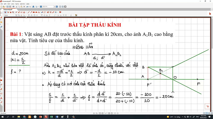 Bài tập thấu kính 11 tính tiêu cự năm 2024