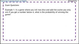 National 5 Applications of Maths: Probability Exam Questions screenshot 3