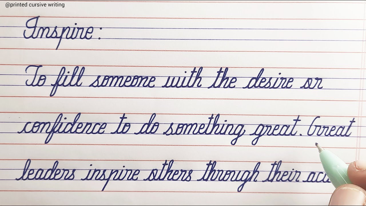 CURSIVE WRITING practice | Neat Handwriting Tutorial in 4 lines note ...