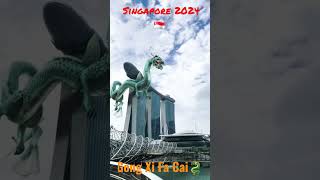 Singapore 2024 Happy Chinese New Year Dragon on Sky