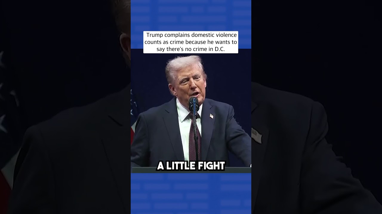 Trump casually talks about DOMESTIC VIOLENCE as if it's normal & disrupting his numbers #shorts