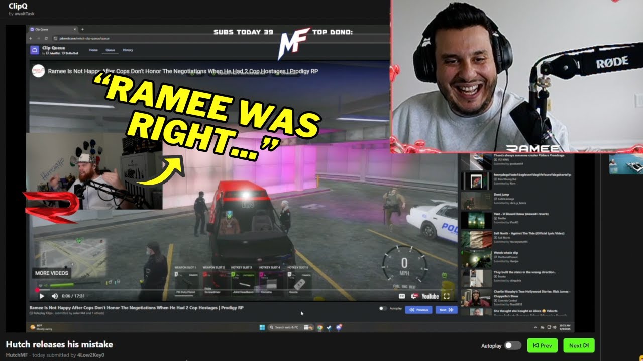 Ramee Reacts to Hutch Admitting His Mistake, Funny ProdigyRP Clips, and More!  | Prodigy 2.6 | GTA