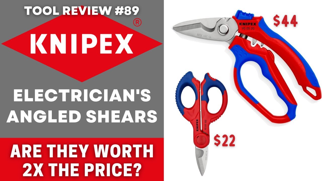 KNIPEX Angled Electrician Scissors for Non-Slip Cut Duty Bent