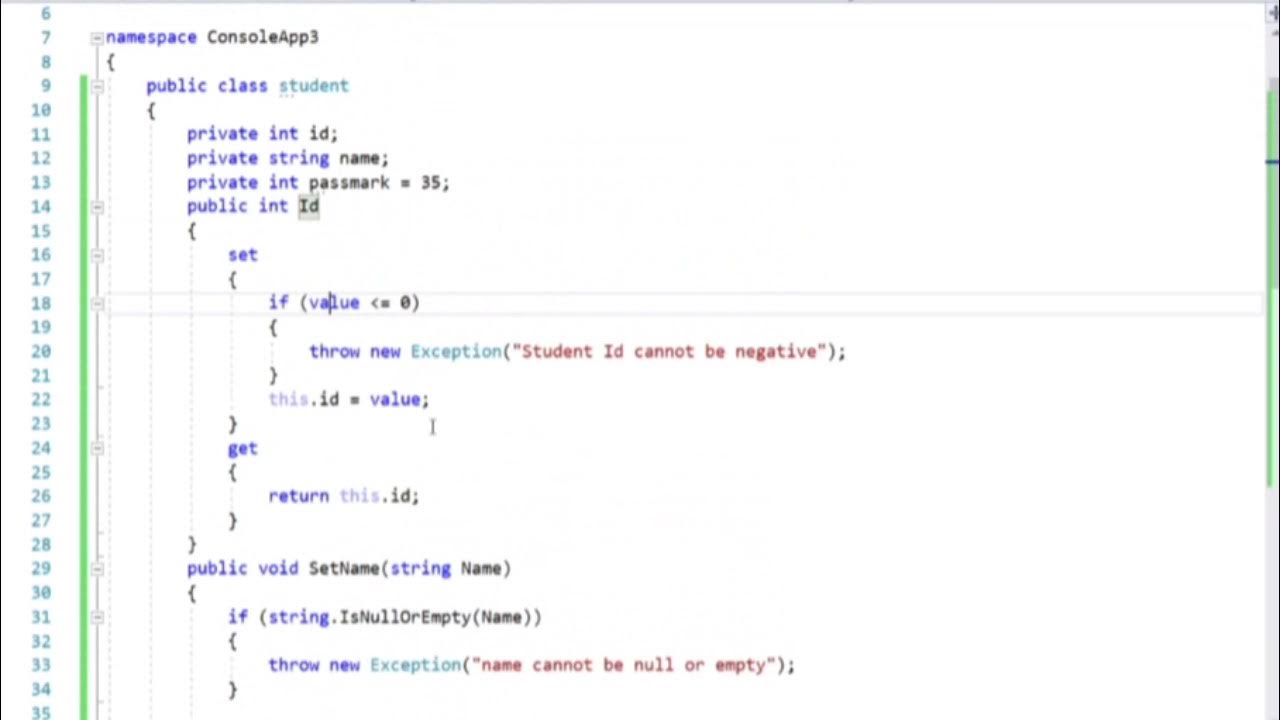 Day 20: C# online tutorials for beginners in Tamil | get set properties ...