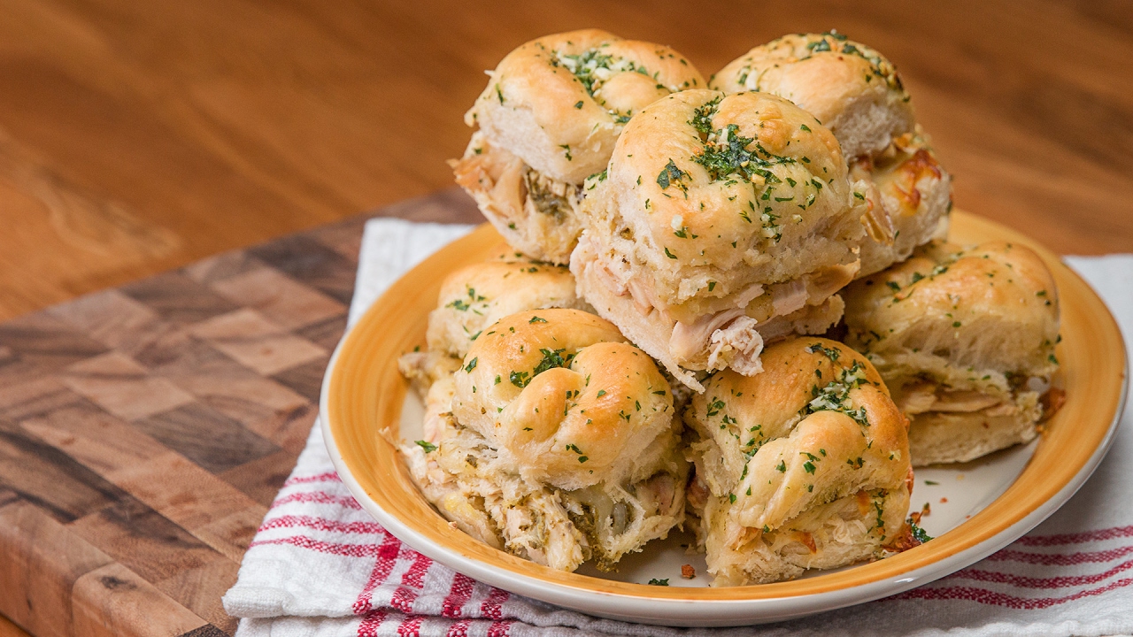 Pesto Chicken Garlic Knot Sliders YouTube