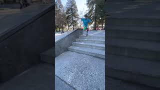 Boy on skateboard attempts to board slide rail at skatepark and lands on a sensitive area
