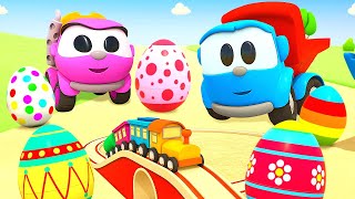 Leo finds surprise eggs with friends! Cars &amp; Trucks. Funny cartoons for kids.