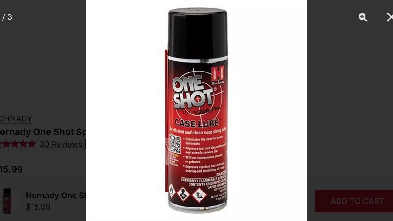 CCI SV смазан смазкой Hornady One Shot.