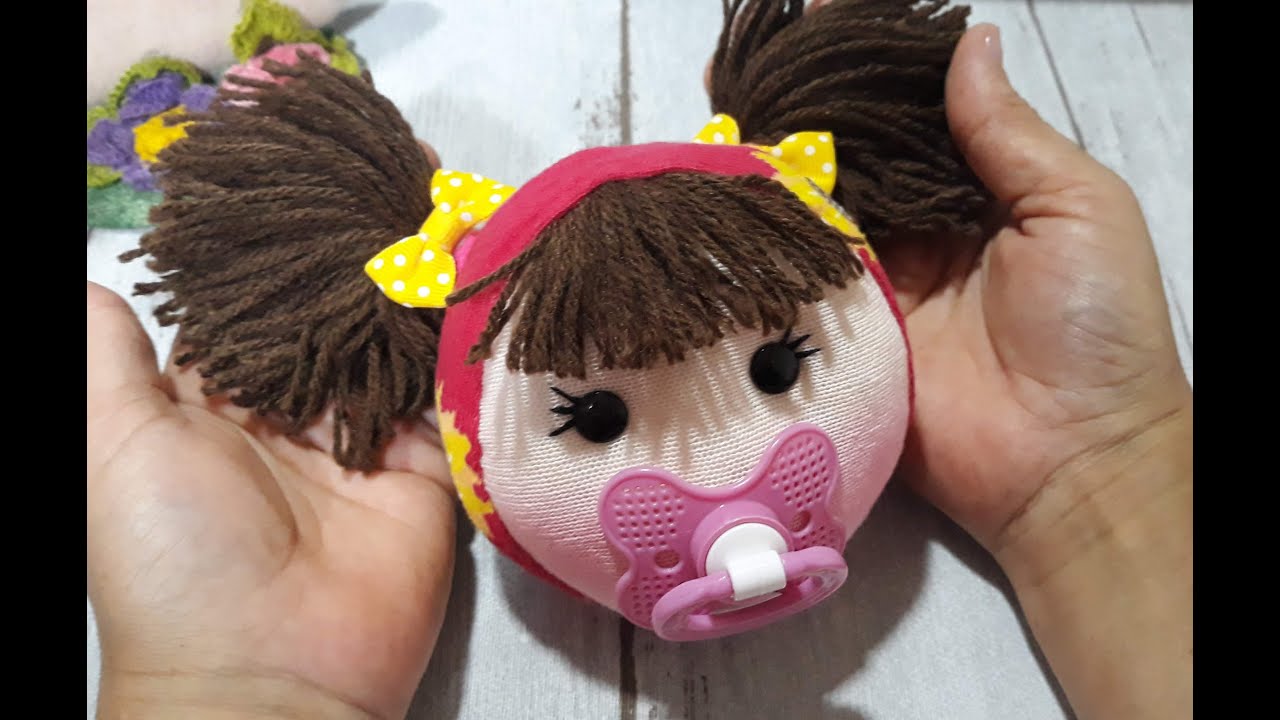 Ninguém vai acreditar que é feito de meias - CABEÇA DE BEBE